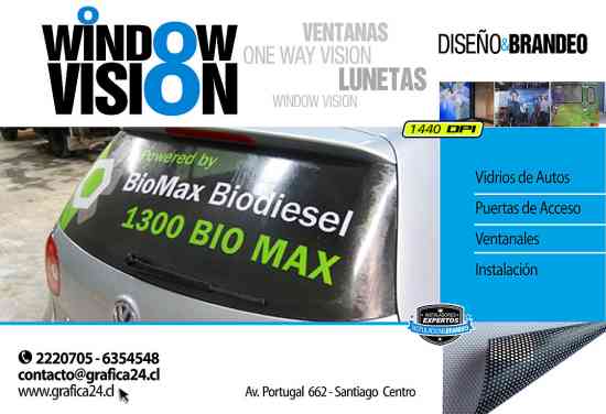 AUTOADHESIVO WINDOW VISION CON PUBLICIDAD PARA VENTANALES